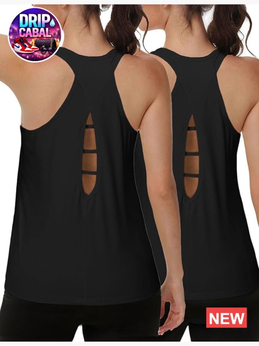 Womens Racerback Tank Tops Open Back Sleeveless Yoga Shirts Loose Fit Athletic